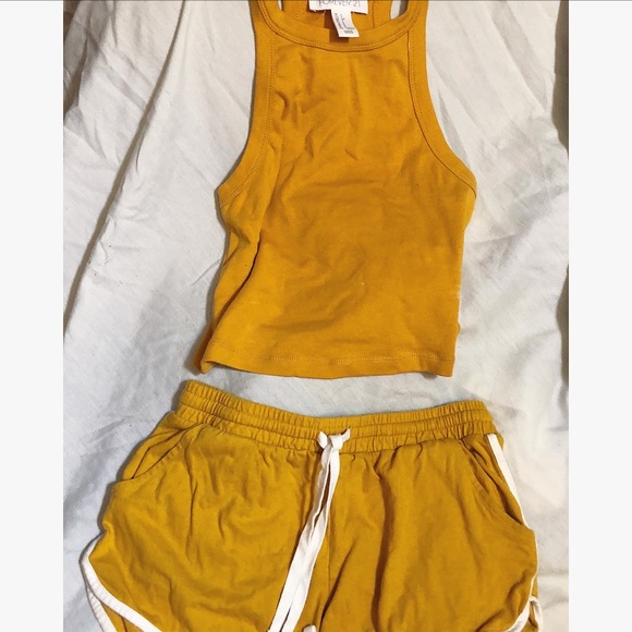 mustard yellow halter top